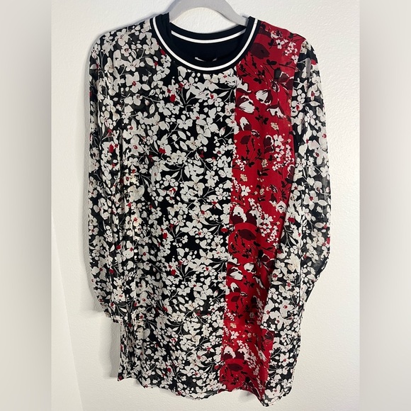 NWT Calvin Klein Women’s Black and Red Floral Dress - Picture 1 of 6